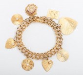 VINTAGE 14K GOLD CHARM BRACELE