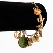 VINTAGE 14K GOLD CHARM BRACELE