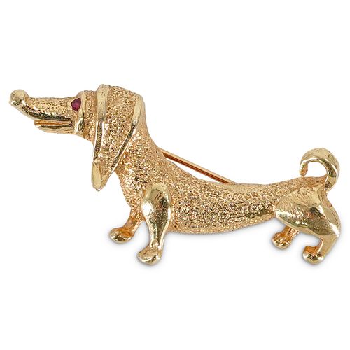 VINTAGE 14K GOLD DACHSHUND