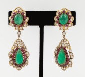 VINTAGE 14K GOLD DIAMOND EMERA