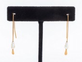VINTAGE 14K GOLD EARRINGS W/ M