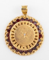 VINTAGE 14K GOLD & GARNET LOCK