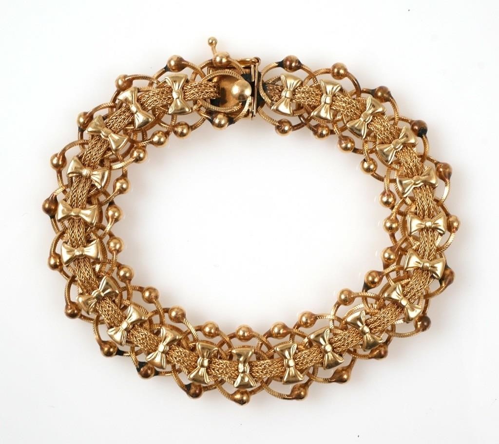 VINTAGE 14K GOLD WOVEN FANCY BOWTIE