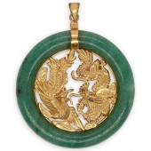 VINTAGE 14K JADE CIRCULAR PHEO