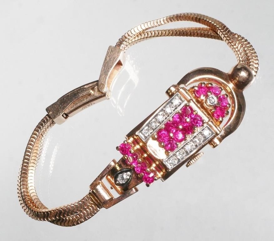 VINTAGE 14K ROSE GOLD DIAMOND