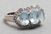 VINTAGE 14K WHITE GOLD AQUAMAR