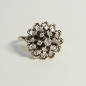 VINTAGE 14K WHITE GOLD DIAMOND