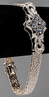 VINTAGE 14K WHITE GOLD SAPPHIR