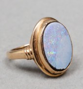 VINTAGE 14K YELLOW GOLD & OPAL