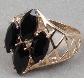VINTAGE 14K YELLOW GOLD & ONYX