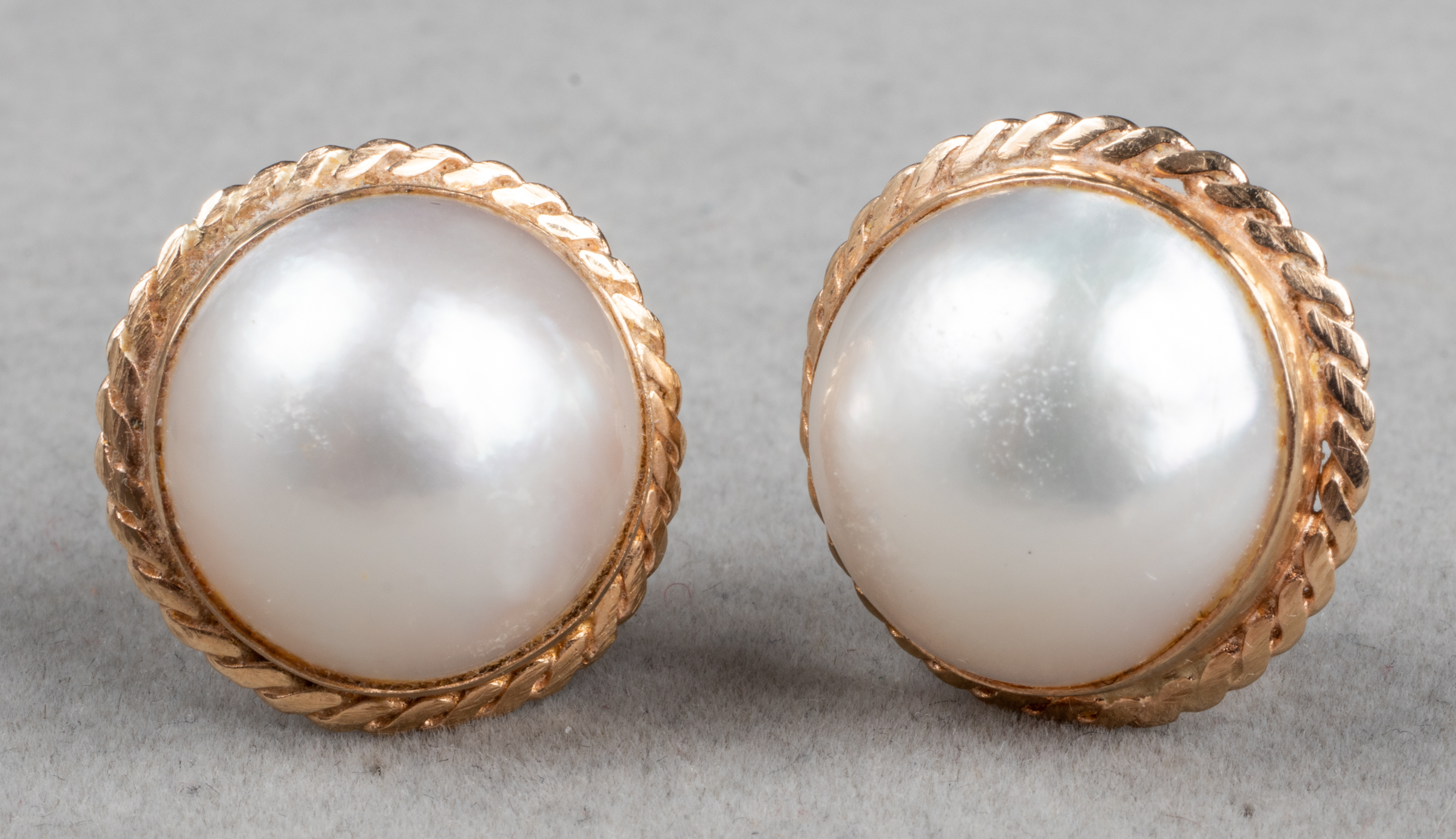 VINTAGE 14K YELLOW GOLD & MABE