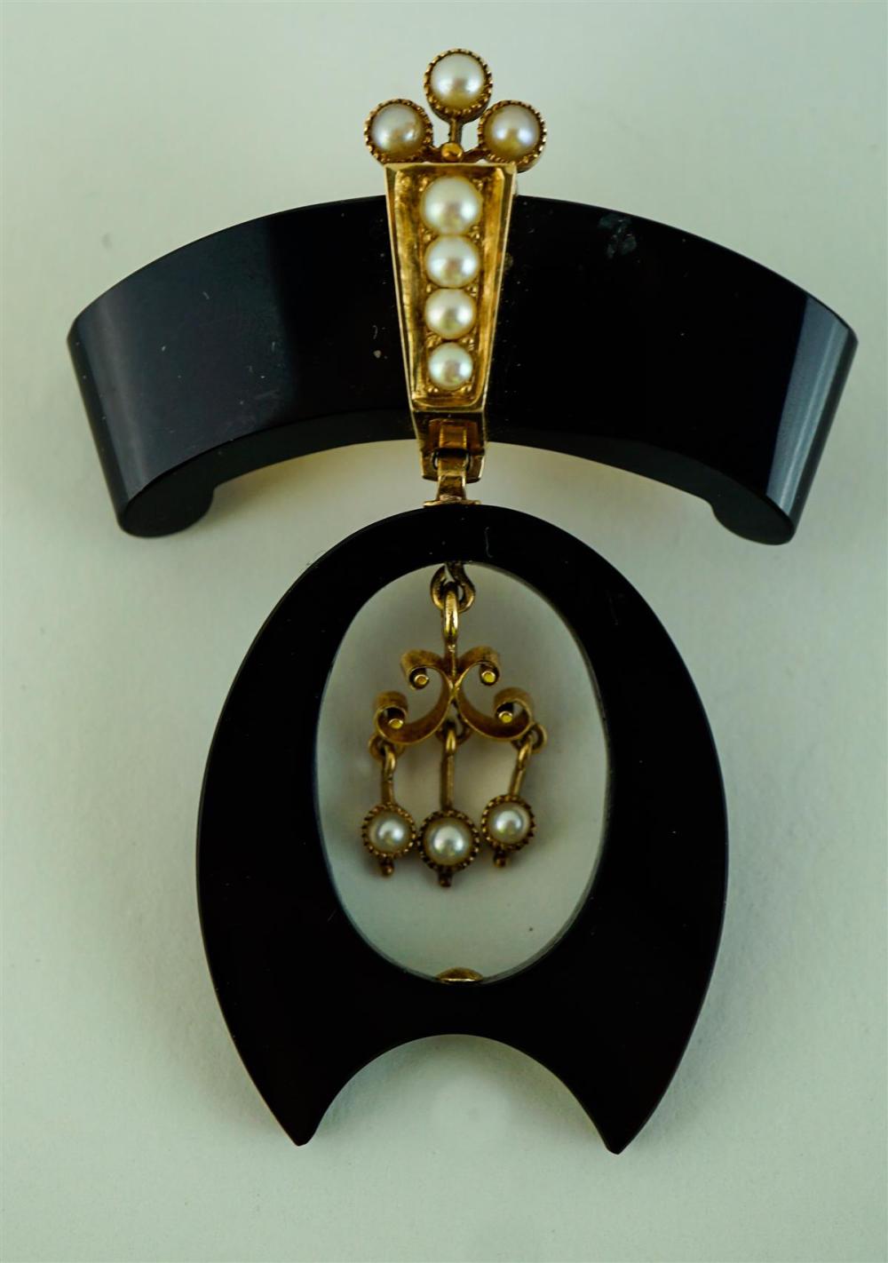 VINTAGE 14K YELLOW GOLD BAKELITE