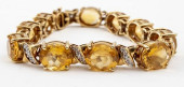 VINTAGE 14K YELLOW GOLD CITRIN