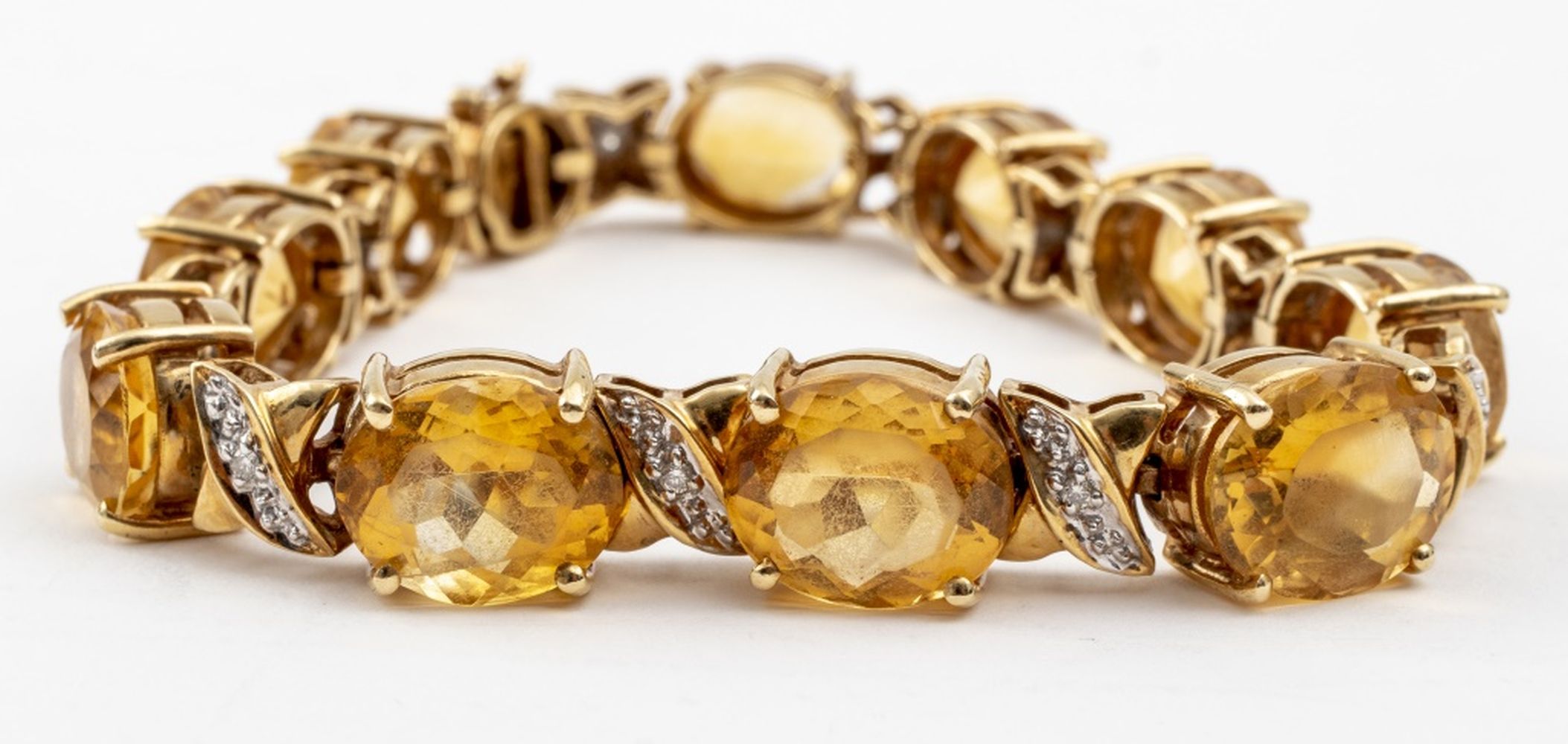 VINTAGE 14K YELLOW GOLD CITRINE &