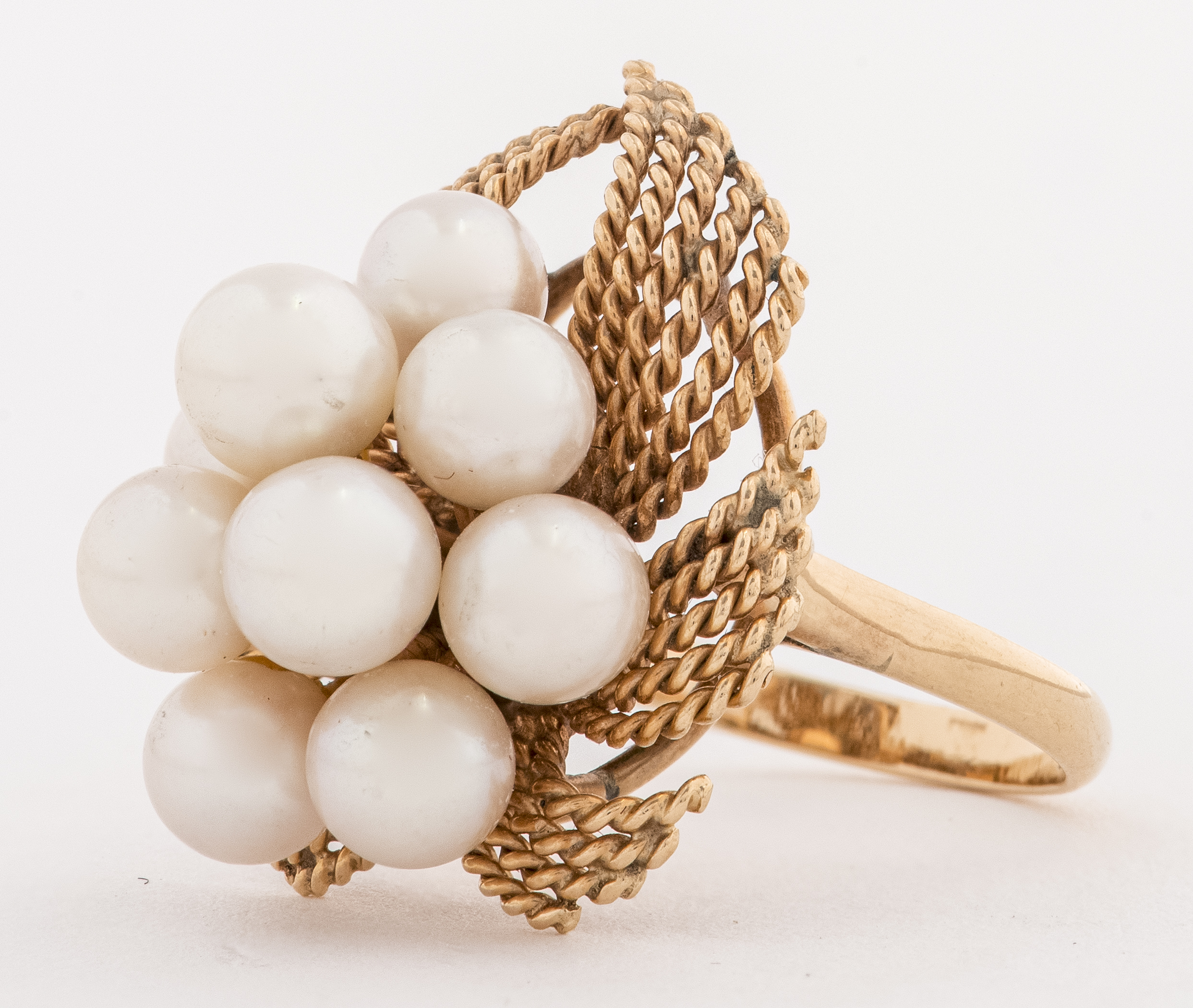 VINTAGE 14K YELLOW GOLD CLUSTER
