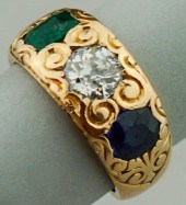 VINTAGE 14K YELLOW GOLD DIAMON