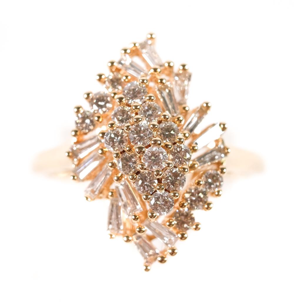 VINTAGE 14K YELLOW GOLD DIAMOND
