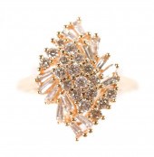 VINTAGE 14K YELLOW GOLD DIAMON
