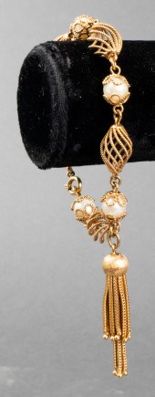 VINTAGE 14K YELLOW GOLD PEARL