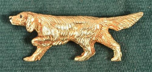 VINTAGE 14K YELLOW GOLD POINTER DOG