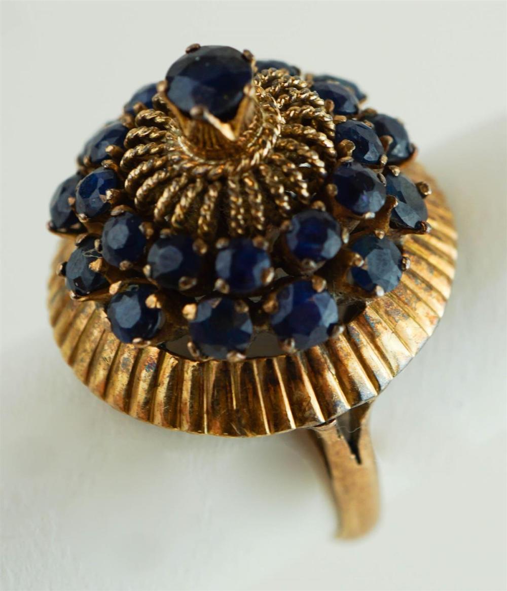 VINTAGE 14K YELLOW GOLD SAPPHIRE