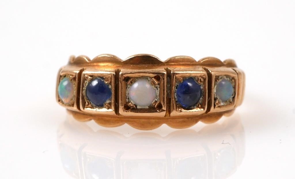 VINTAGE 14K YELLOW GOLD SAPPHIRE