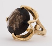VINTAGE 14K YELLOW GOLD SMOKY