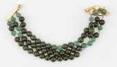 VINTAGE 14KT GOLD, NEPHRITE AN