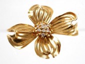 VINTAGE 18K DOGWOOD FLOWER BRO