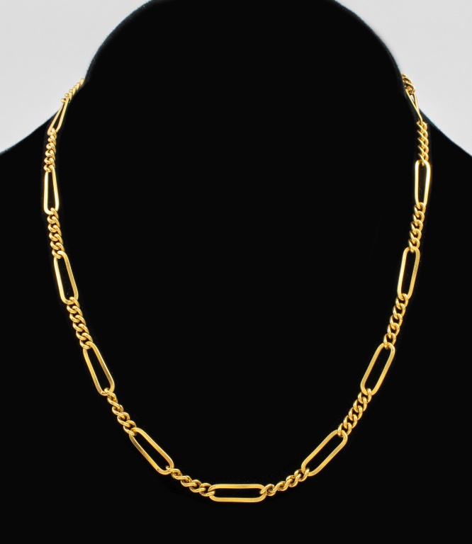VINTAGE 18K GOLD FIGARO CHAIN