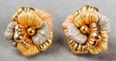 VINTAGE 18K TRI-GOLD ROSE MOTI