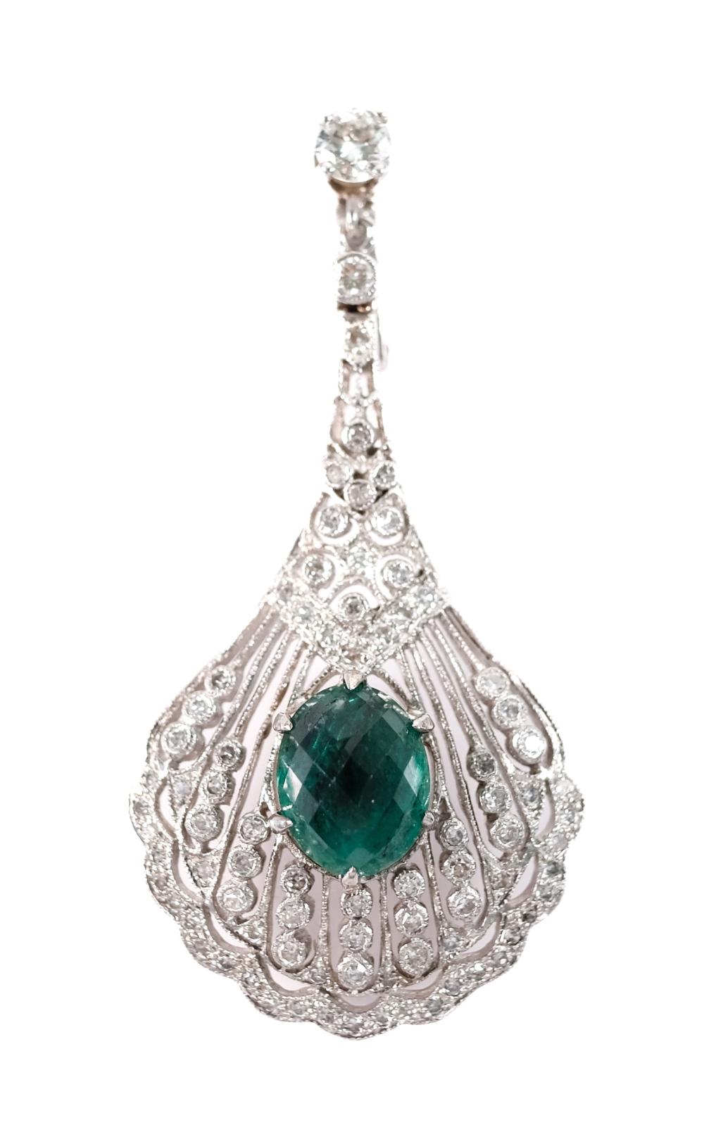 VINTAGE 18K WG CHRYSOPRASE &