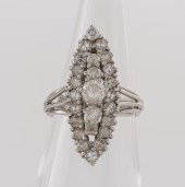 VINTAGE 18K WHITE GOLD CLEAR S