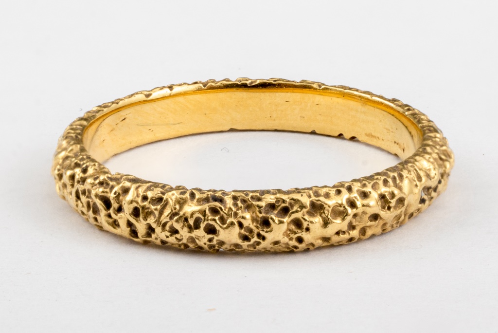 VINTAGE 18K YELLOW GOLD BRUTALIST