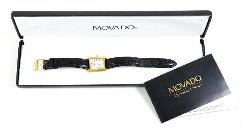 VINTAGE 18K YELLOW GOLD MOVADO