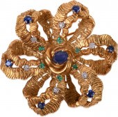 VINTAGE 18K YELLOW GOLD SAPPHI