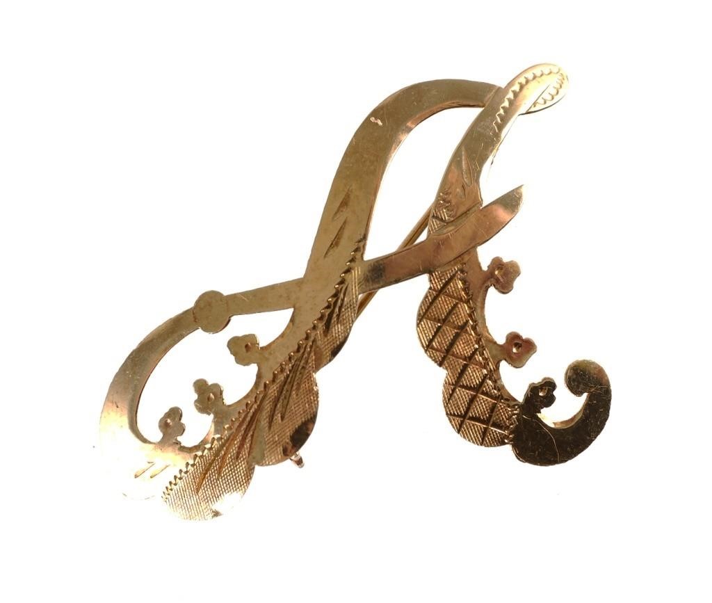 VINTAGE 18K YELLOW GOLD STYLIZED