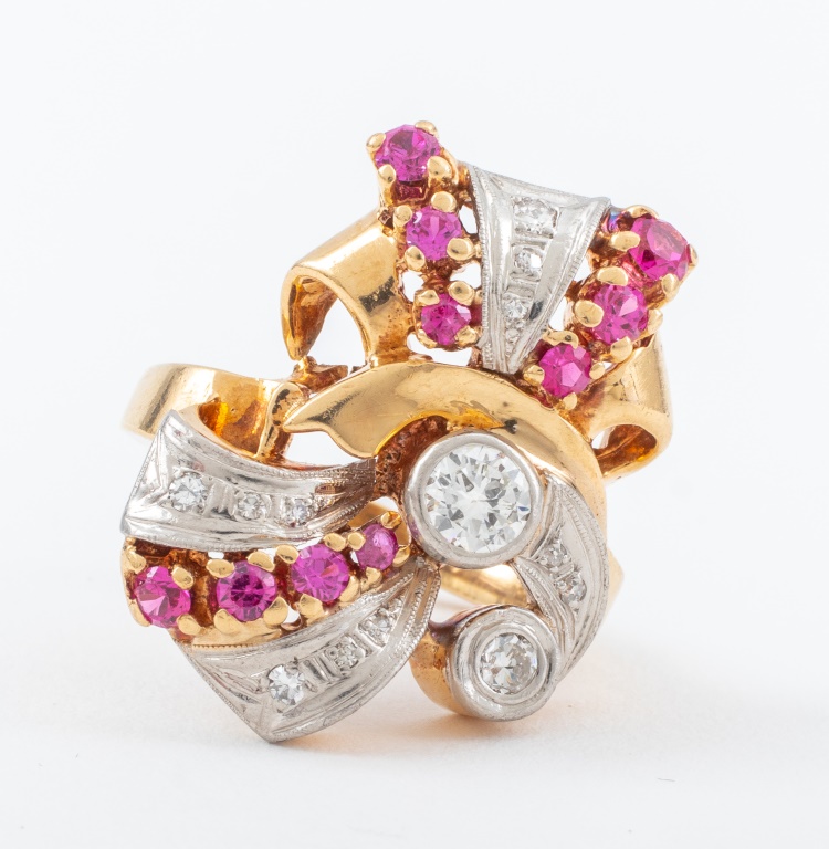VINTAGE 1940S RETRO 14K GOLD