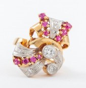 VINTAGE 1940S RETRO 14K GOLD D
