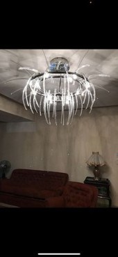 VINTAGE 1970 CHROME GLASS SPUT