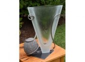 Vintage 1990's glass, steel an
