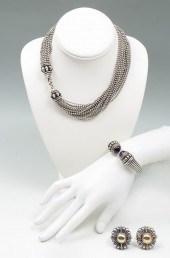 VINTAGE 3 PC STERLING & 18K JE