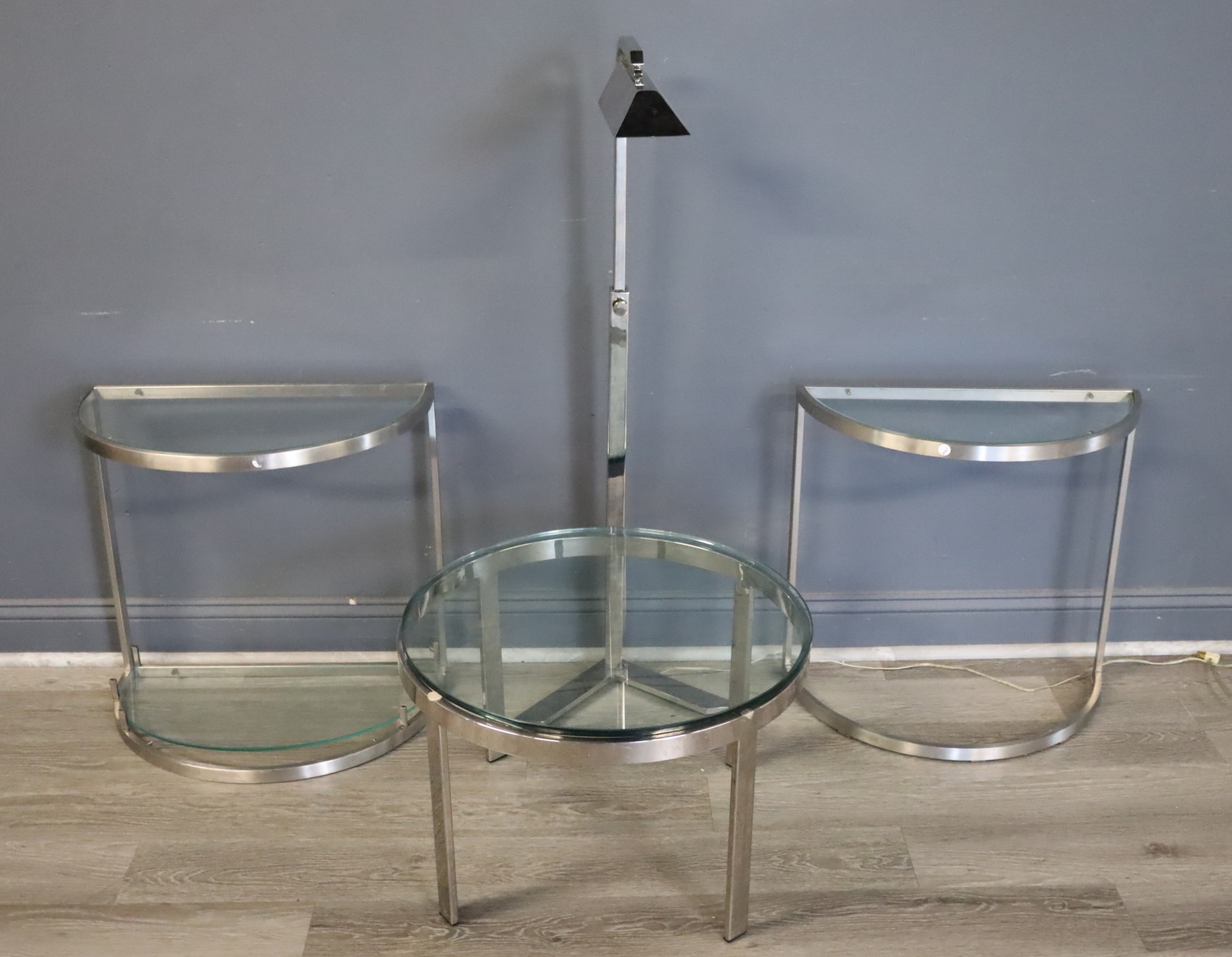 VINTAGE 3 PIECE CHROME SET TOGETHER