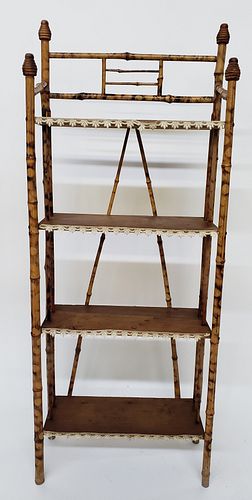 VINTAGE 4-TIER BAMBOO ETAGERE SHEET