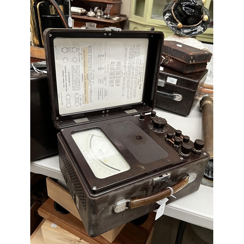 Vintage AC DC wattameter in brown