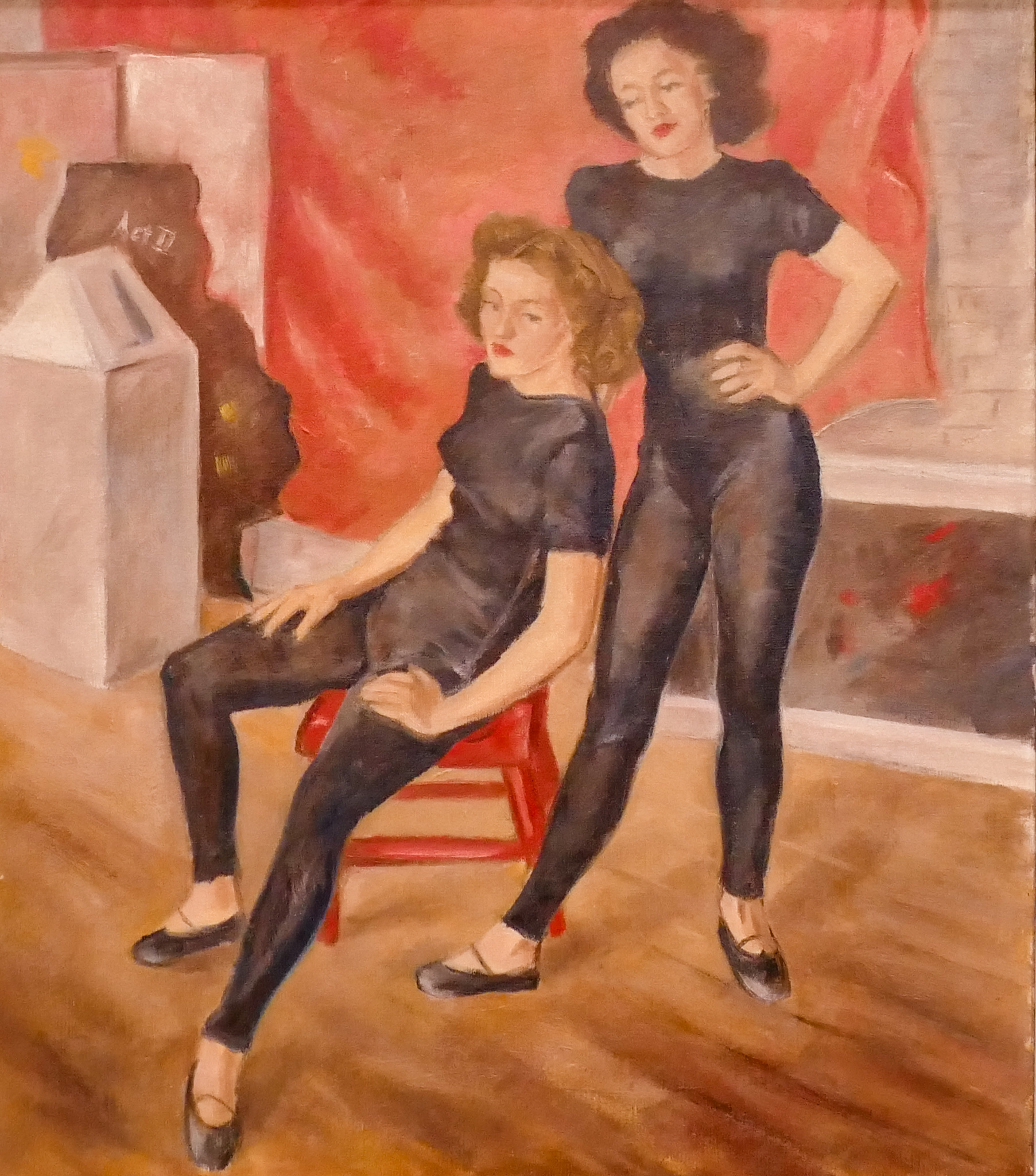 Vintage Actresses Genre Scene Oil
