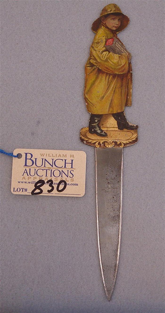 Vintage advertising white metal