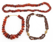 VINTAGE AMBER BEAD NECKLACES,