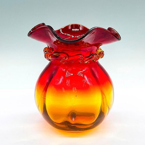 VINTAGE AMBERINA GLASS FLOWER VASEA