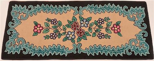 VINTAGE AMISH FLORAL PATTERN HOOKED